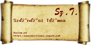 Szénási Tímea névjegykártya